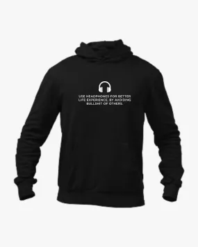 Use HeadPhones Unisex Hoodie Black