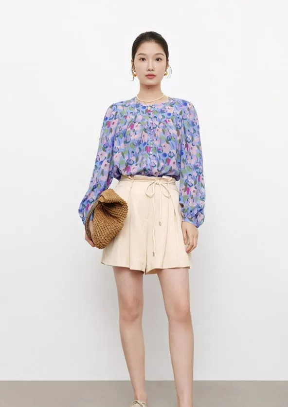 WATERCOLOR FLOWER PRINT SHIRT