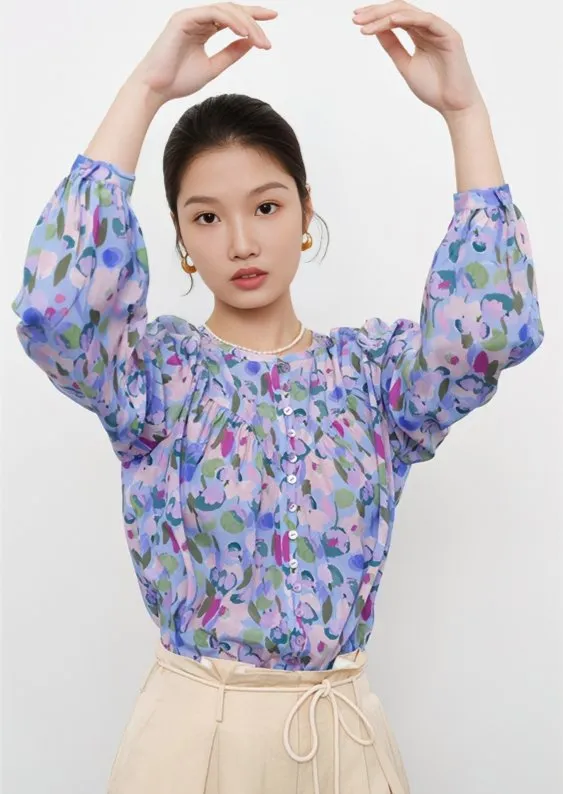 WATERCOLOR FLOWER PRINT SHIRT