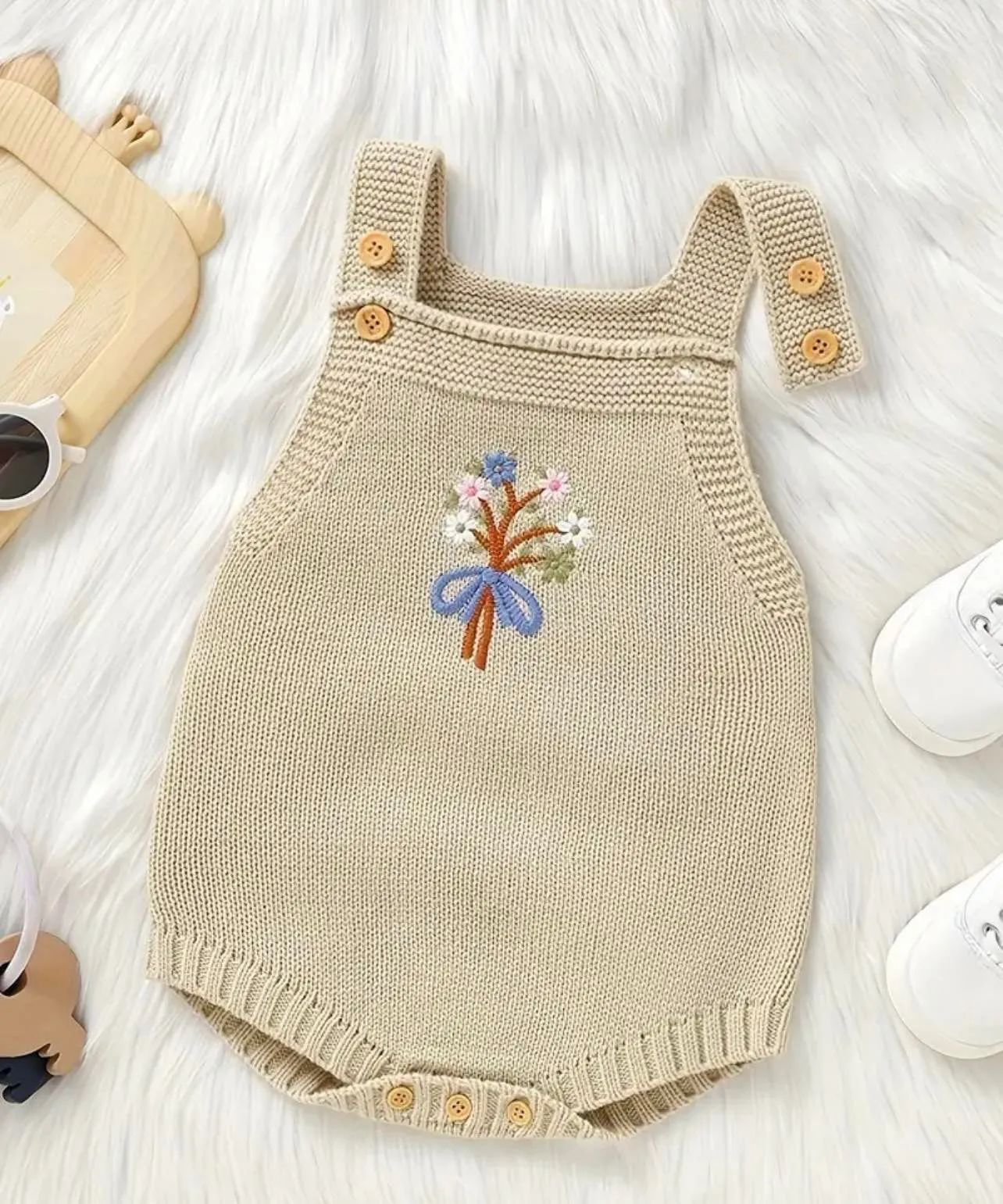Whimsy Bouquet Knitted Romper