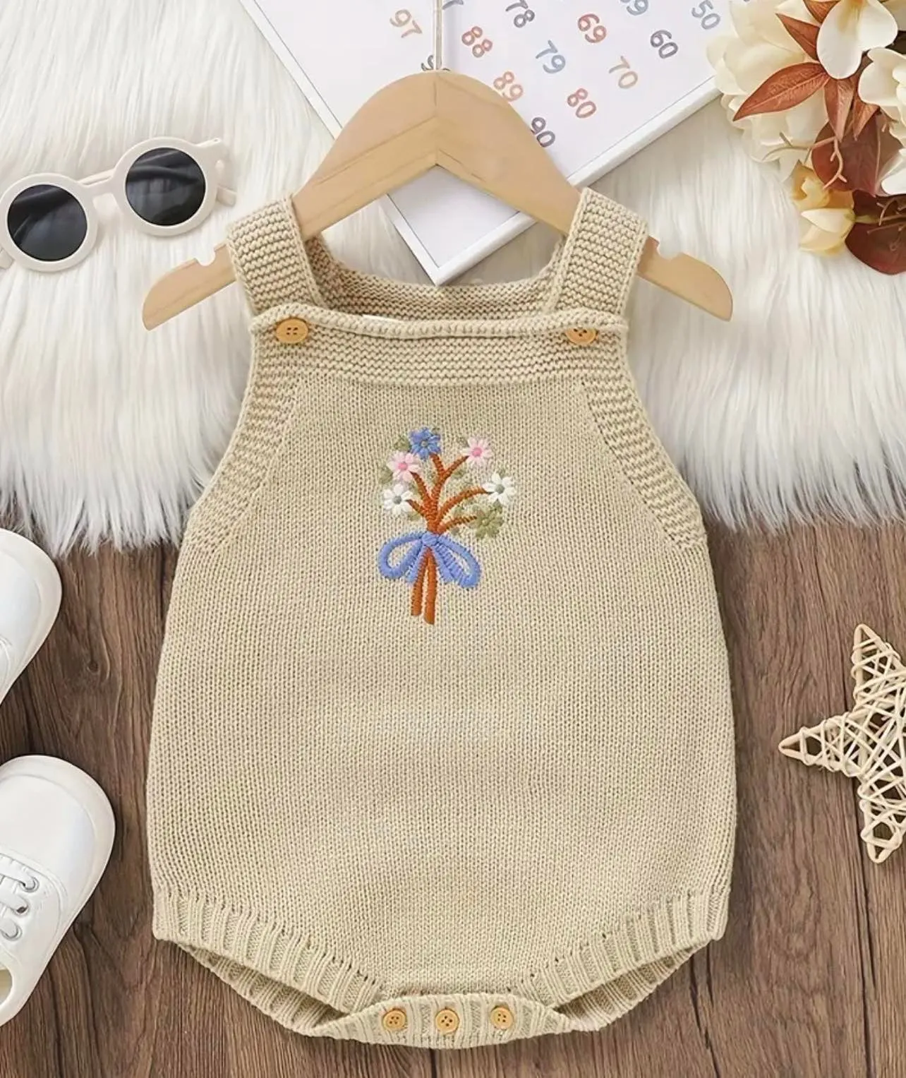 Whimsy Bouquet Knitted Romper
