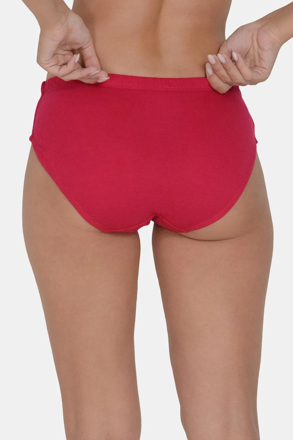 Women’s Solid Red Mid-Rise Hipster Brief | DP-100-RD-1 |