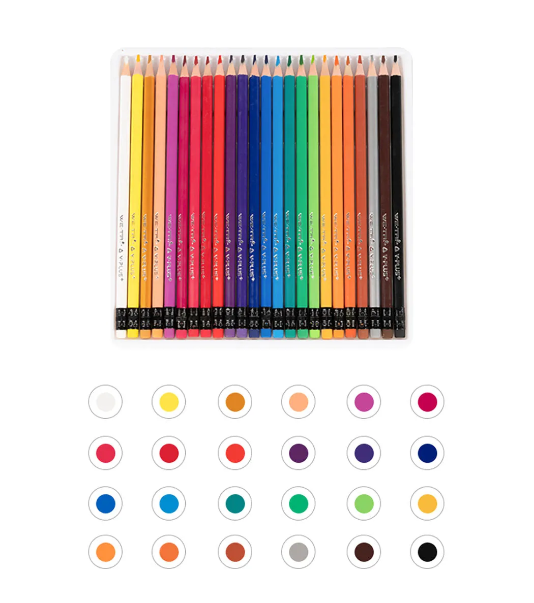 Yplus Erasable Color Pencil with Eraser 24 Colours